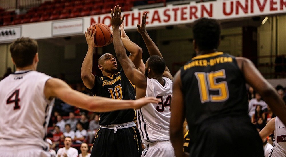 John Davis (10) has troubled the Huskies in both of their matchups this season (Credit: Towson Athletics)
